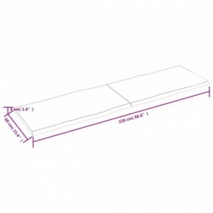 Sötétbarna kezelt tömör asztallap 220x60x(2-4) cm