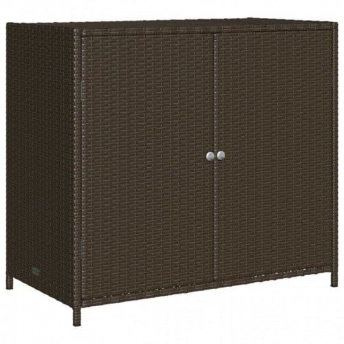 Barna polyrattan kerti tárolószekrény 83x45x76 cm