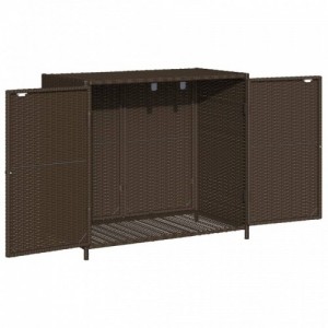 Barna polyrattan kerti tárolószekrény 83x45x76 cm