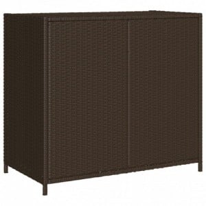 Barna polyrattan kerti tárolószekrény 83x45x76 cm