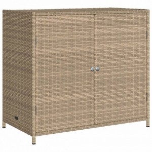 Bézs polyrattan kerti tárolószekrény 83x45x76 cm