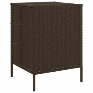 Barna polyrattan kerti tárolószekrény 55 x 59 x 80 cm