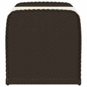 Barna polyrattan tárolópad párnával 80 x 51 x 52 cm