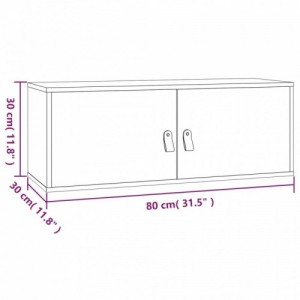 2 db fehér tömör fenyőfa faliszekrény 80 x 30 x 30 cm