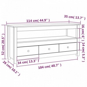 Tömör fenyőfa TV-szekrény 114x35x52 cm