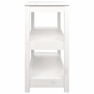 Fehér tömör fenyőfa tálalóasztal 110x40x74 cm