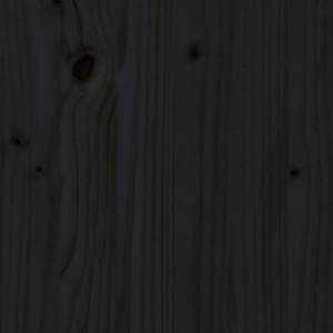 Fekete tömör fenyőfa növénytartó polccal 82,5x82,5x81 cm