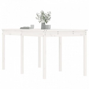 Fehér tömör fenyőfa kerti asztal 159,5 x 82,5 x 76 cm