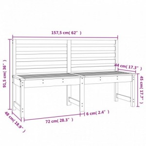 Tömör duglászfenyő kerti pad 157,5 cm