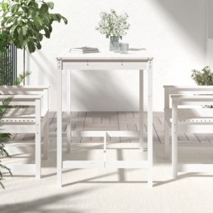 Fehér tömör fenyőfa kerti asztal 121x82,5x110 cm