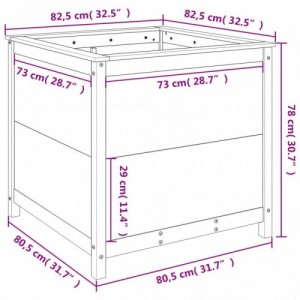 Tömör fenyőfa növénytartó 82,5x82,5x78 cm