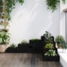 Fekete 4 szintes tömör fenyőfa kerti virágtartó 106x104,5x36 cm
