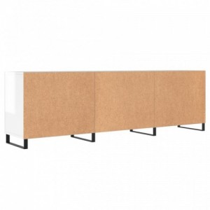 Fehér magasfényű szerelt fa TV-szekrény 150x30x50 cm