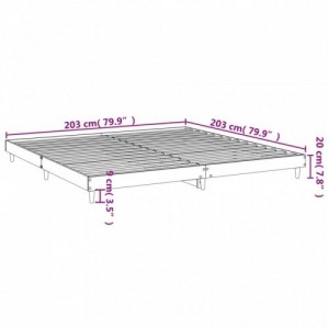 Sonoma tölgyszínű szerelt fa ágykeret 200 x 200 cm