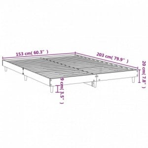 Barna tölgy színű szerelt fa ágykeret matrac nélkül 150x200 cm