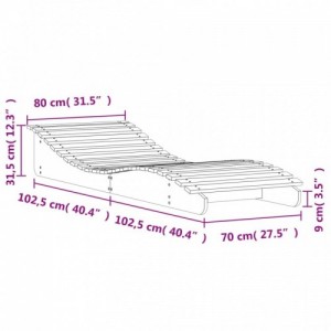 Tömör duglászfa napozóágy 205 x 80 x 31,5 cm