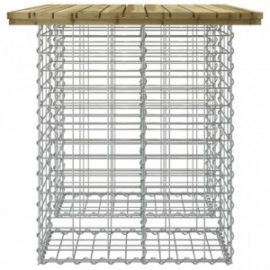 Impregnált fenyőfa gabion kerti pad 100 x 70 x 72 cm