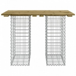 Impregnált fenyőfa gabion kerti pad 100 x 70 x 72 cm