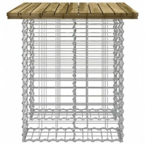 Impregnált fenyőfa gabion kerti pad 100 x 70 x 72 cm