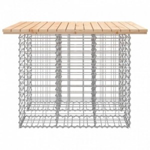 Tömör fenyőfa gabion kerti pad 100x102x72 cm