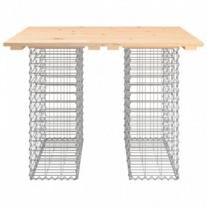 Tömör fenyőfa gabion kerti pad 100x102x72 cm