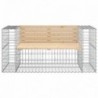 Tömör fenyőfa gabion kerti pad 143x71x65,5 cm