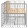 Tömör fenyőfa gabion kerti pad 143x71x65,5 cm