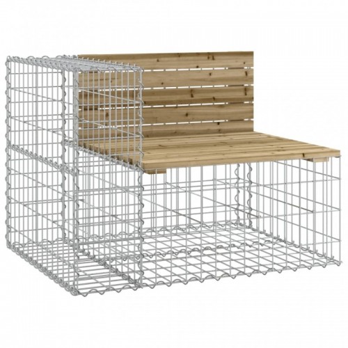 Tömör impergnált fenyőfa gabion kerti pad 92x71x65,5 cm