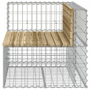 Tömör impergnált fenyőfa gabion kerti pad 92x71x65,5 cm