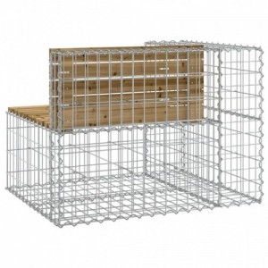 Tömör impergnált fenyőfa gabion kerti pad 92x71x65,5 cm