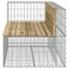 Tömör impregnált fenyőfa gabion kerti pad 122x71x65,5 cm