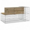 Tömör impregnált fenyőfa gabion kerti pad 122x71x65,5 cm