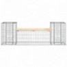 Tömör fenyőfa gabion kerti pad 183x41x60,5 cm