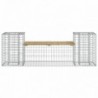 Tömör impregnált fenyőfa gabion kerti pad 183x41x60,5 cm