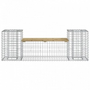 Tömör impregnált fenyőfa gabion kerti pad 183x41x60,5 cm