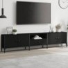 Fekete szerelt fa TV-szekrény fiókkal 200 x 25 x 44 cm