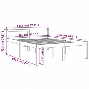 Viaszbarna tömör fenyőfa időseknek való ágy 140 x 190 cm