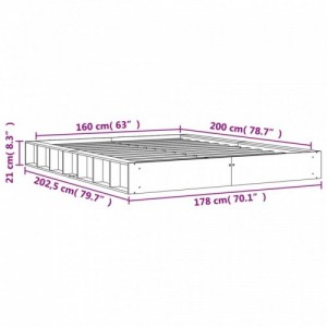 Viaszbarna tömör fenyőfa ágy matrac nélkül 160 x 200 cm