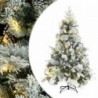PVC és PE megvilágított karácsonyfa hóval|fenyőtobozzal 150 cm