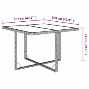 5 részes fekete polyrattan kerti étkezőgarnitúra párnákkal