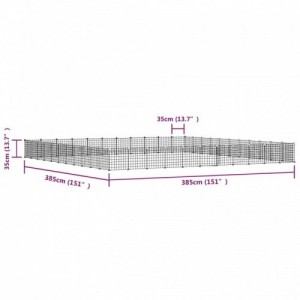 44 paneles fekete acél kisállatketrec ajtóval 35 x 35 cm