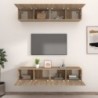 4 db sonoma-tölgy színű szerelt fa TV-szekrény 80 x 30 x 30 cm