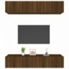 4 db barna tölgy színű szerelt fa TV-szekrény 80 x 30 x 30 cm