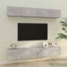 4 db betonszürke fali TV-szekrény 100 x 30 x 30 cm