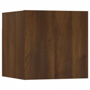 8 részes barna tölgy színű szerelt fa TV-szekrényszett
