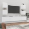 6 részes fehér szerelt fa TV-szekrényszett
