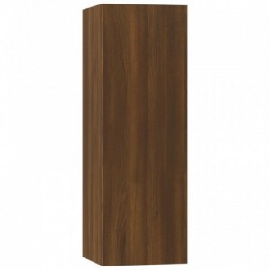 5 részes barna tölgy színű szerelt fa TV-szekrényszett