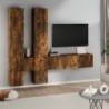 Füstös tölgyszínű falra szerelhető szerelt fa TV-szekrény