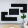 Fekete falra szerelhető szerelt fa TV-szekrény