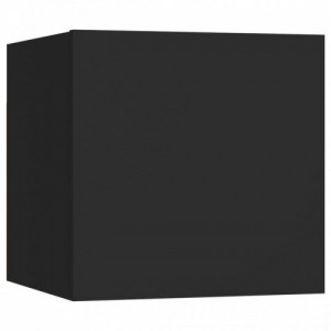 Fekete falra szerelhető szerelt fa TV-szekrény